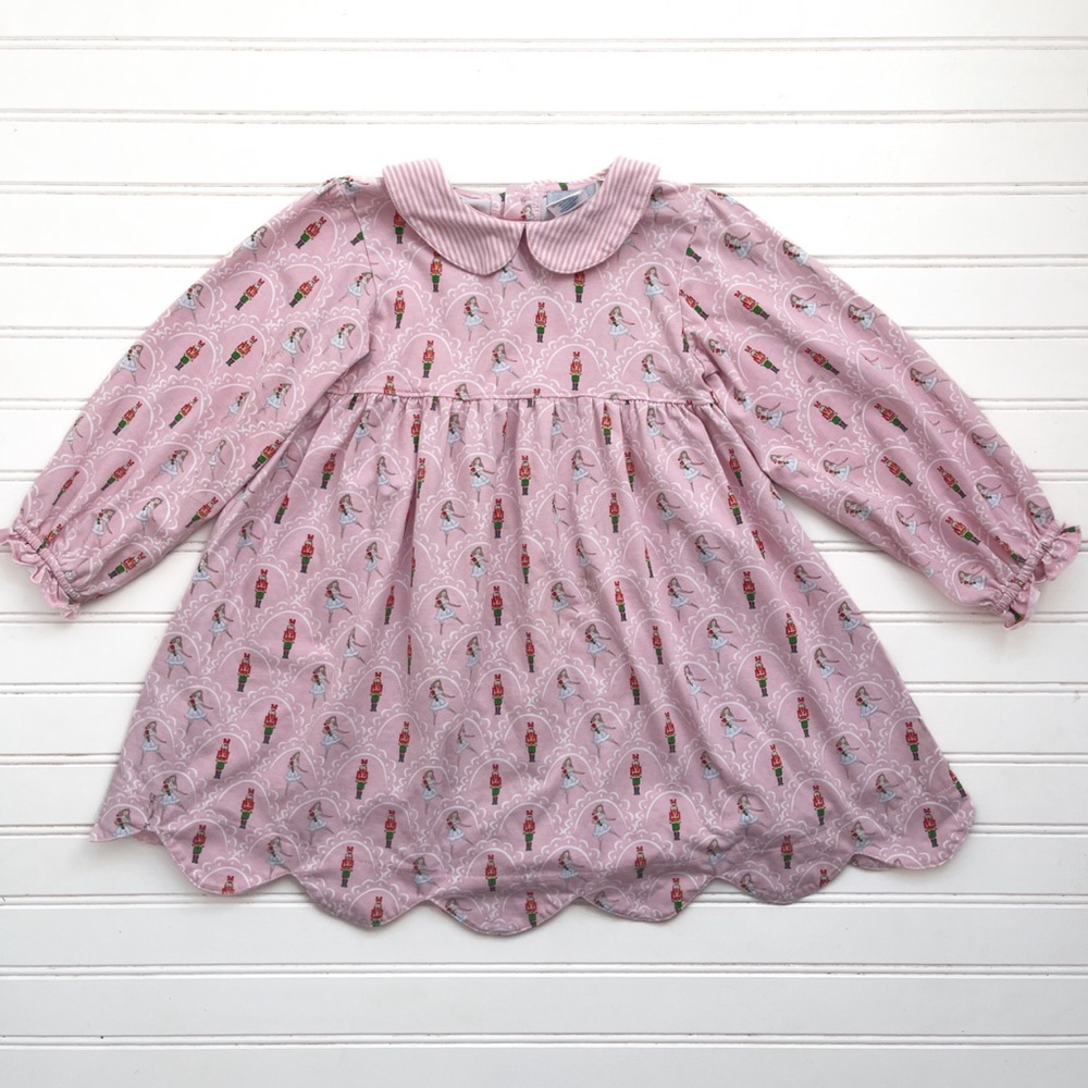 VGUC Christmas Nutcracker Peter Pan Collar Combed Cotton Long Sleeve Dress